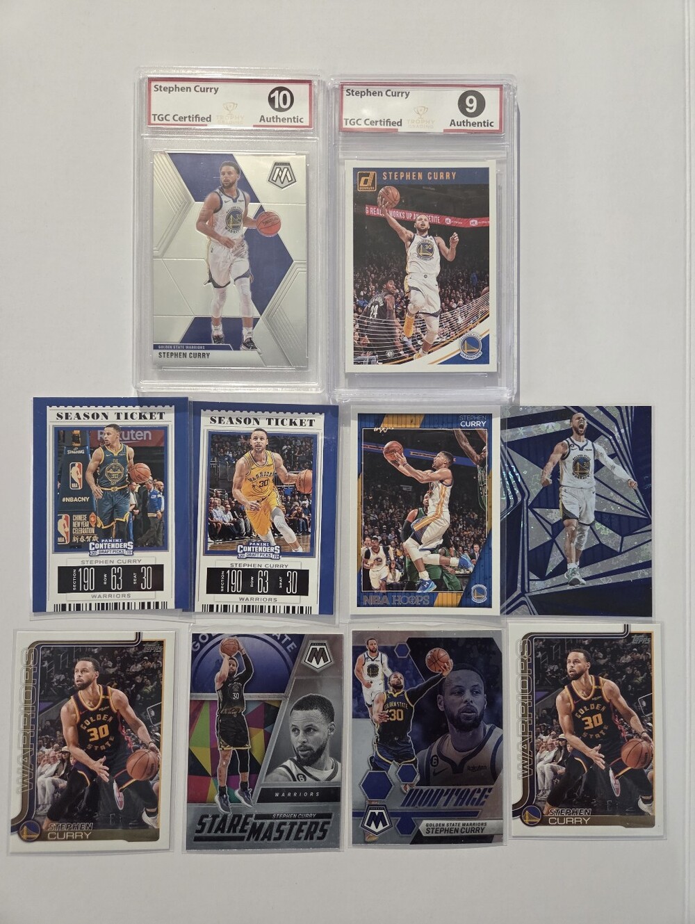 Steph Curry Basketball Card Lot -  TGC Certified Gem Mint 10 & Mint 9 Graded